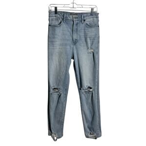 Just‎ USA Jeans Women 8 Blue Light Wash Distressed Relaxed Fit Casual Cotton
